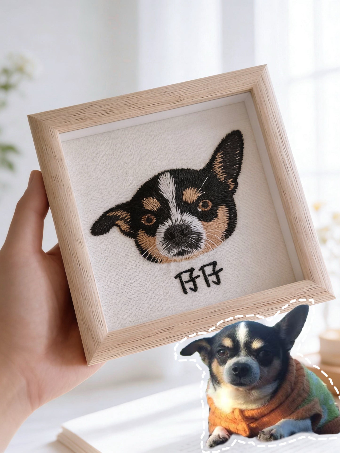 客製化毛孩刺繡相框
