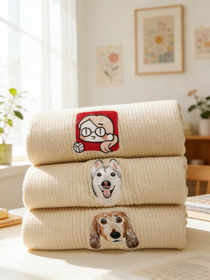 客製化寵物刺繡圍巾