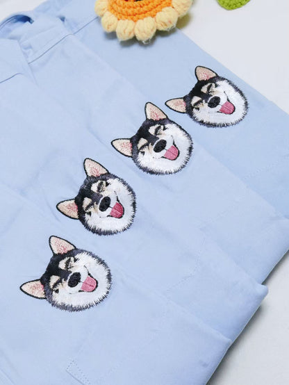 客製化寵物刺繡襯衫 (短袖)